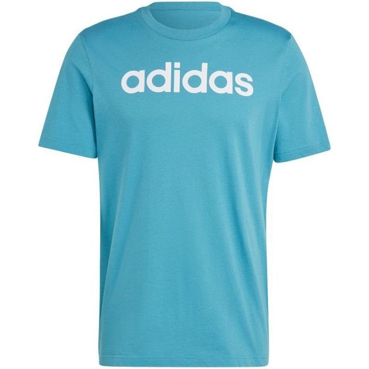 Vyriški medvilniniai marškinėliai adidas Linear Logo, mėlyni