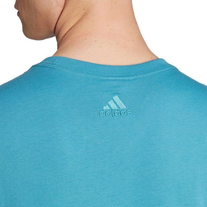 Vyriški medvilniniai marškinėliai adidas Linear Logo, mėlyni