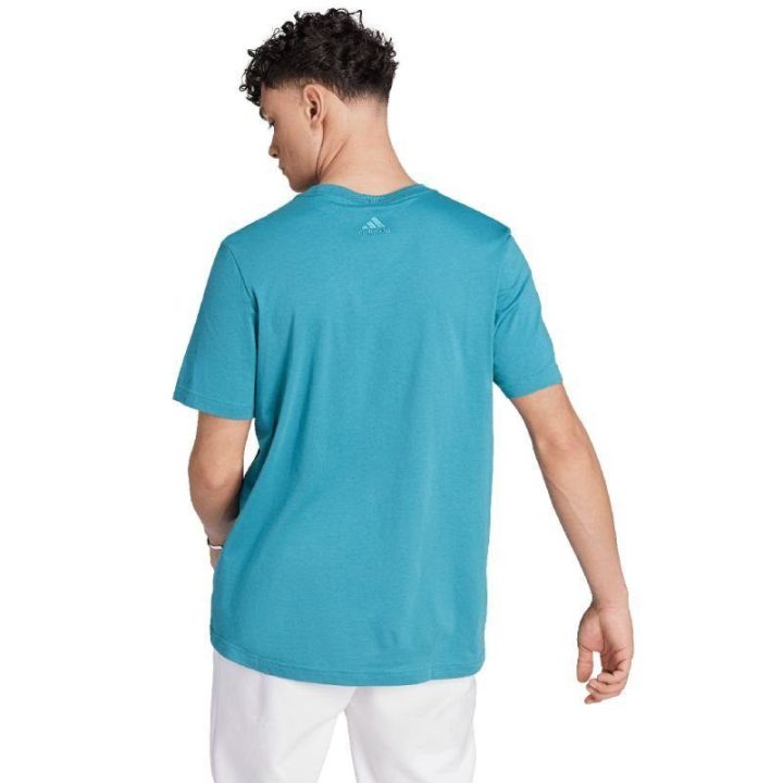 Vyriški medvilniniai marškinėliai adidas Linear Logo, mėlyni