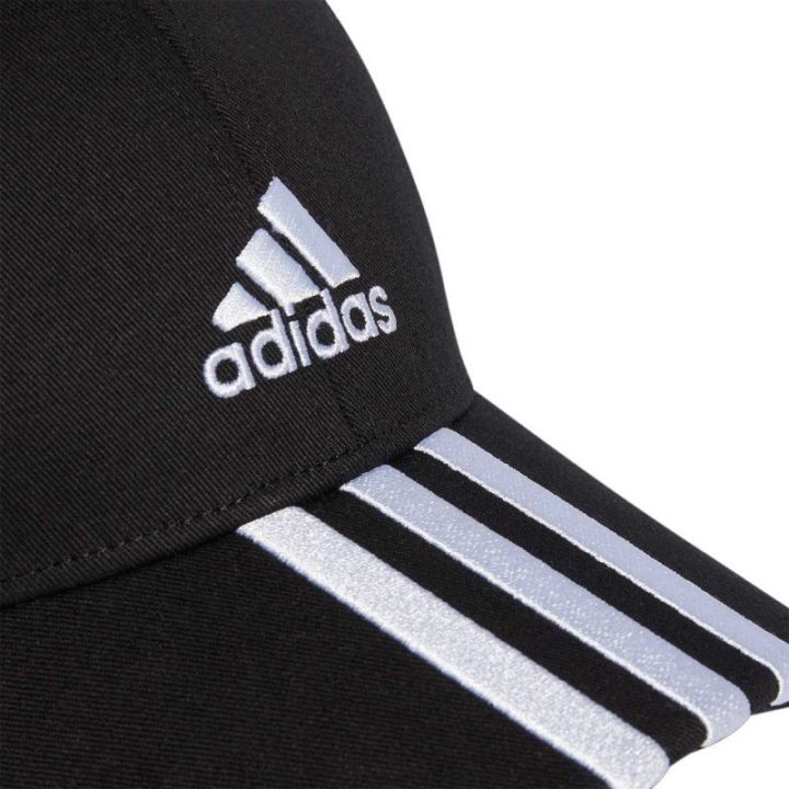 Medvilninė kepurė su snapeliu adidas Baseball 3-Stripes, juoda