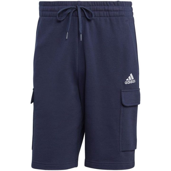 Vyriški medvilniniai kargo šortai adidas Essentials, tamsiai mėlyni