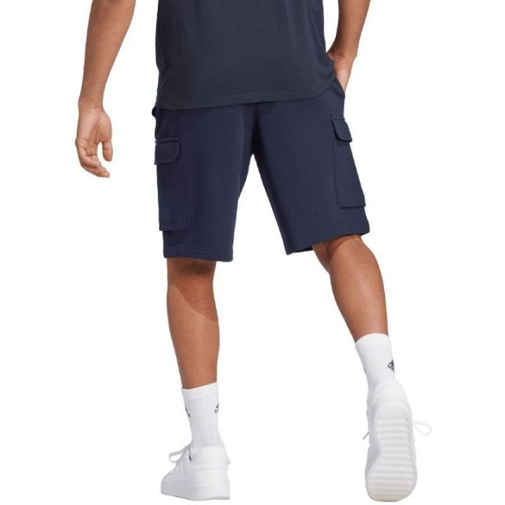Vyriški medvilniniai kargo šortai adidas Essentials, tamsiai mėlyni