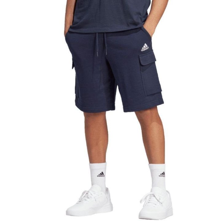 Vyriški medvilniniai kargo šortai adidas Essentials, tamsiai mėlyni