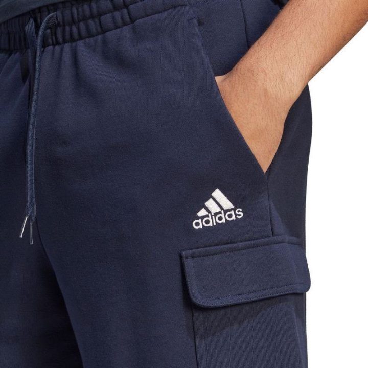 Vyriški medvilniniai kargo šortai adidas Essentials, tamsiai mėlyni