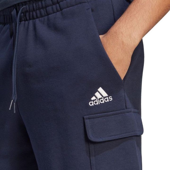 Vyriški medvilniniai kargo šortai adidas Essentials, tamsiai mėlyni