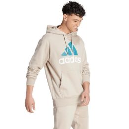 Vyriškas medvilninis džemperis su gobtuvu adidas Essentials, smėlio