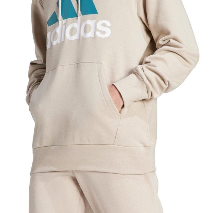 Vyriškas medvilninis džemperis su gobtuvu adidas Essentials, smėlio