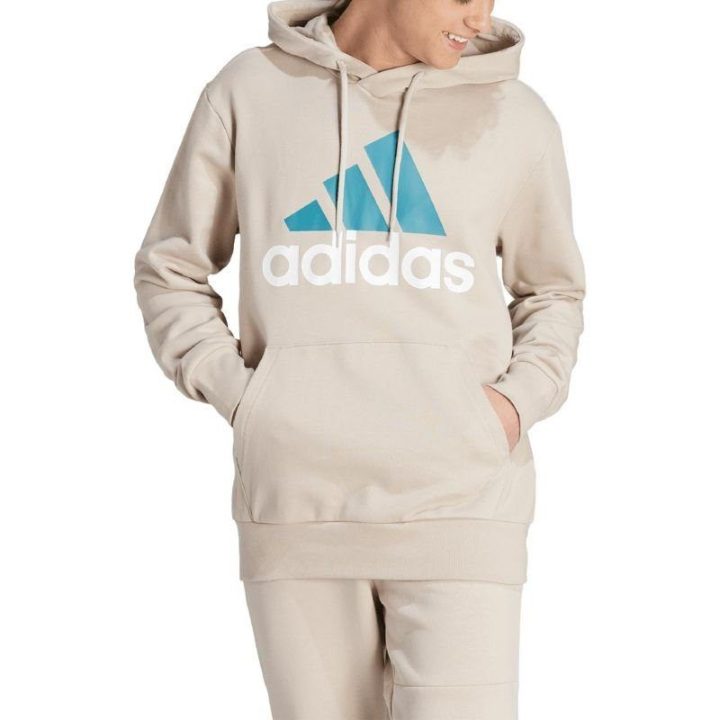Vyriškas medvilninis džemperis su gobtuvu adidas Essentials, smėlio