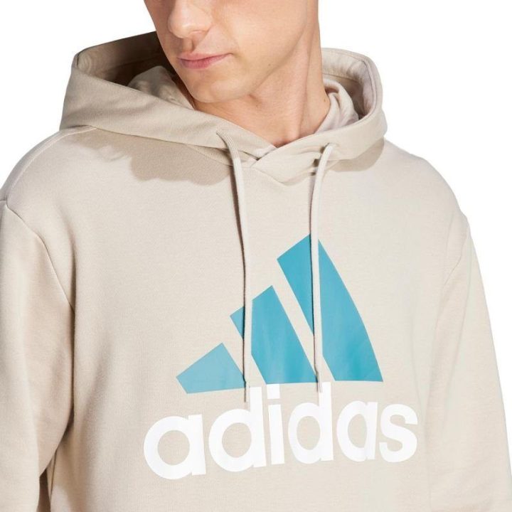 Vyriškas medvilninis džemperis su gobtuvu adidas Essentials, smėlio