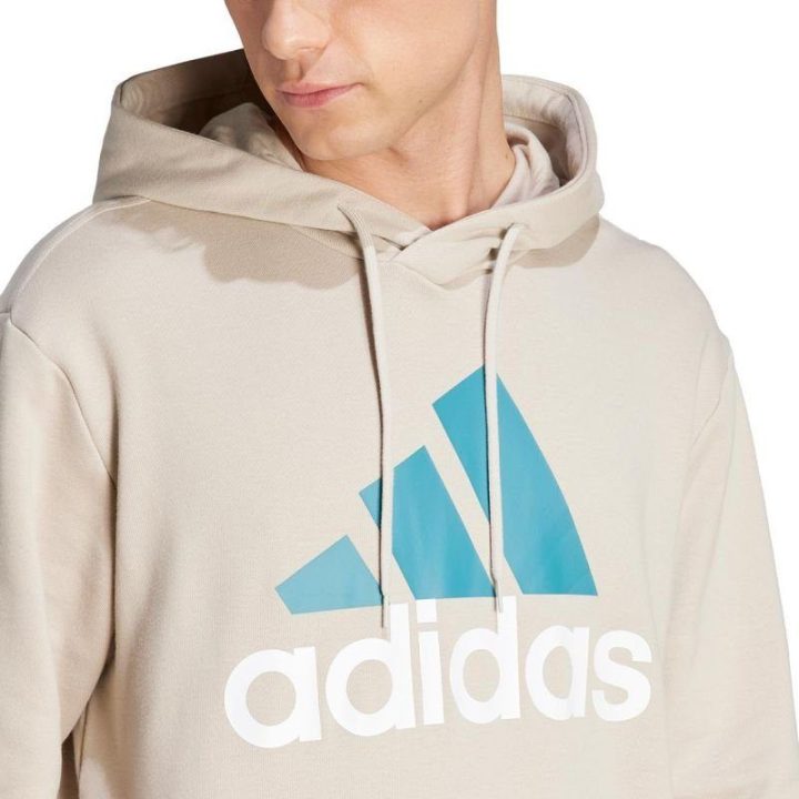 Vyriškas medvilninis džemperis su gobtuvu adidas Essentials, smėlio
