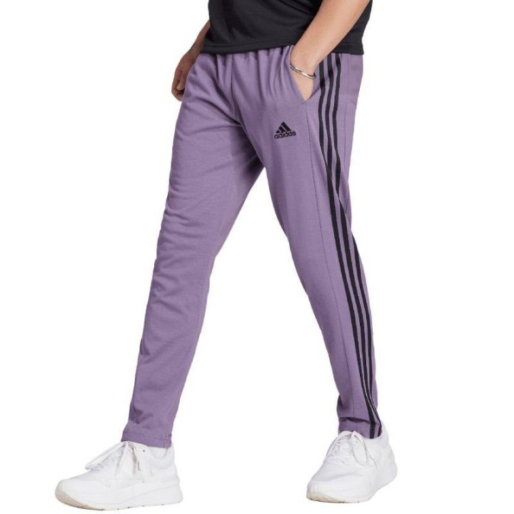 Vyriškos medvilninės sportinės kelnės adidas Essentials, violetinės
