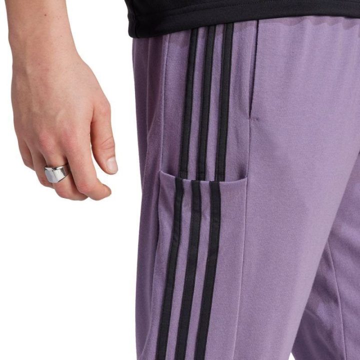 Vyriškos medvilninės sportinės kelnės adidas Essentials, violetinės