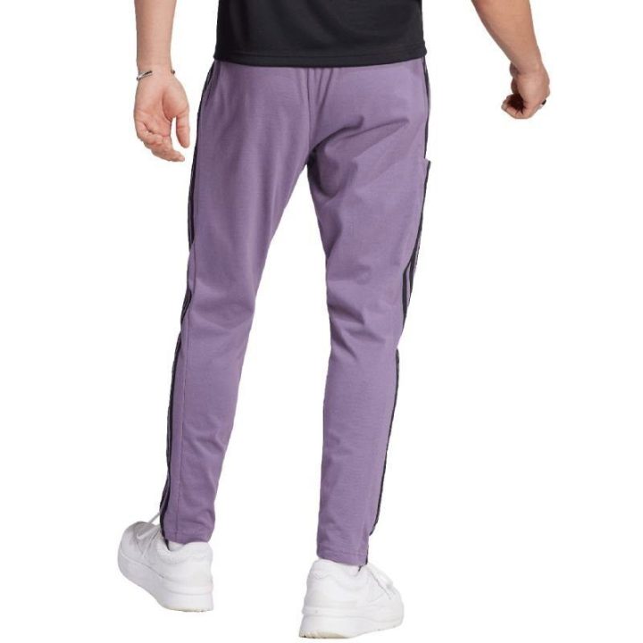 Vyriškos medvilninės sportinės kelnės adidas Essentials, violetinės