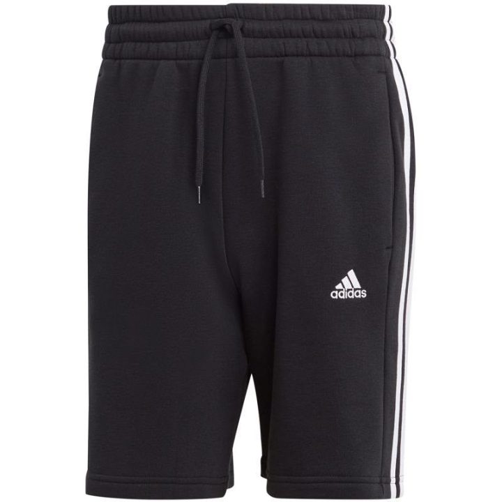 Vyriški medvilniniai šortai adidas Essentials Fleece 3-Stripes, juodi
