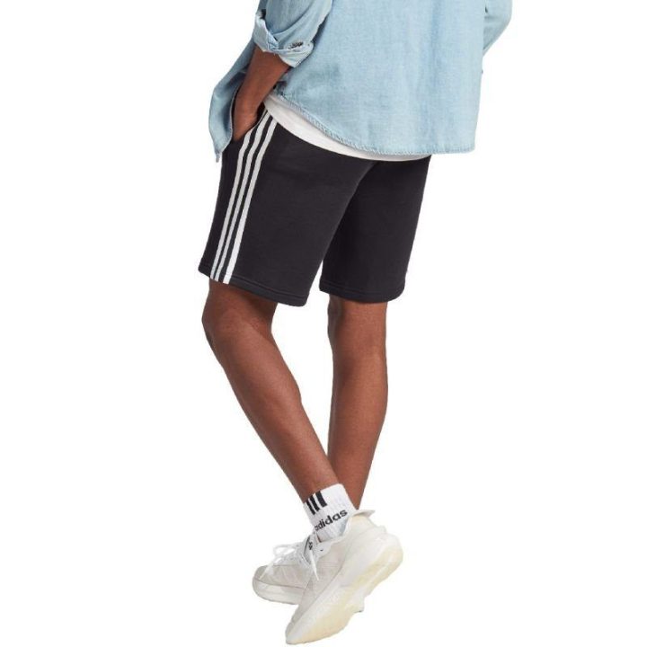 Vyriški medvilniniai šortai adidas Essentials Fleece 3-Stripes, juodi