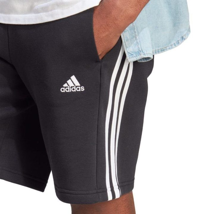 Vyriški medvilniniai šortai adidas Essentials Fleece 3-Stripes, juodi
