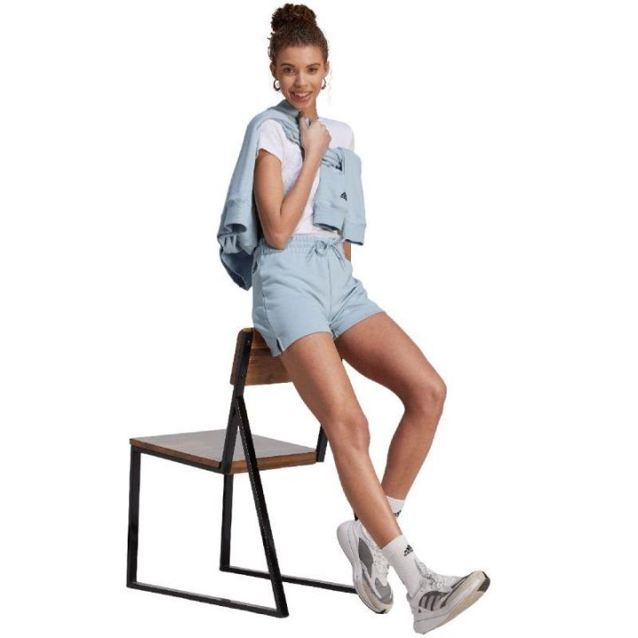 Moteriški medvilniniai šortai adidas Essentials Linear, mėlyni