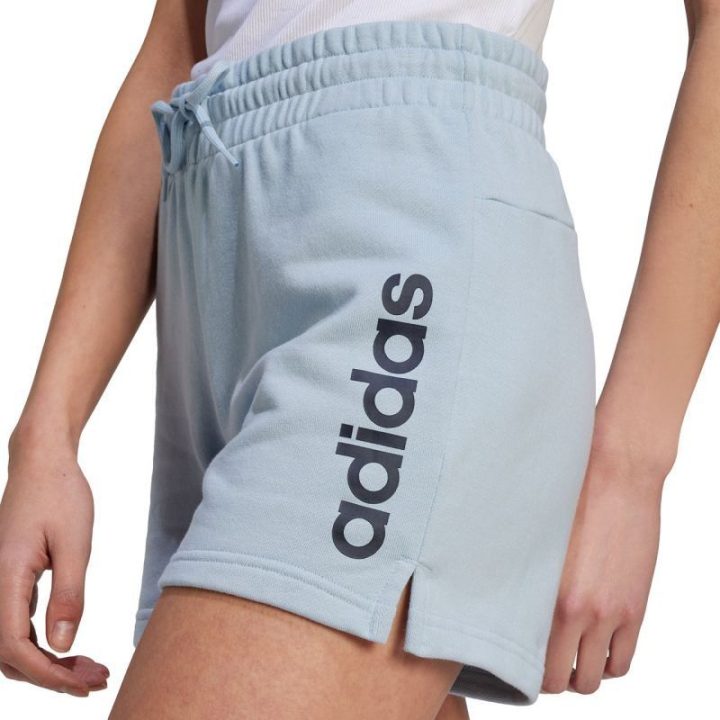 Moteriški medvilniniai šortai adidas Essentials Linear, mėlyni