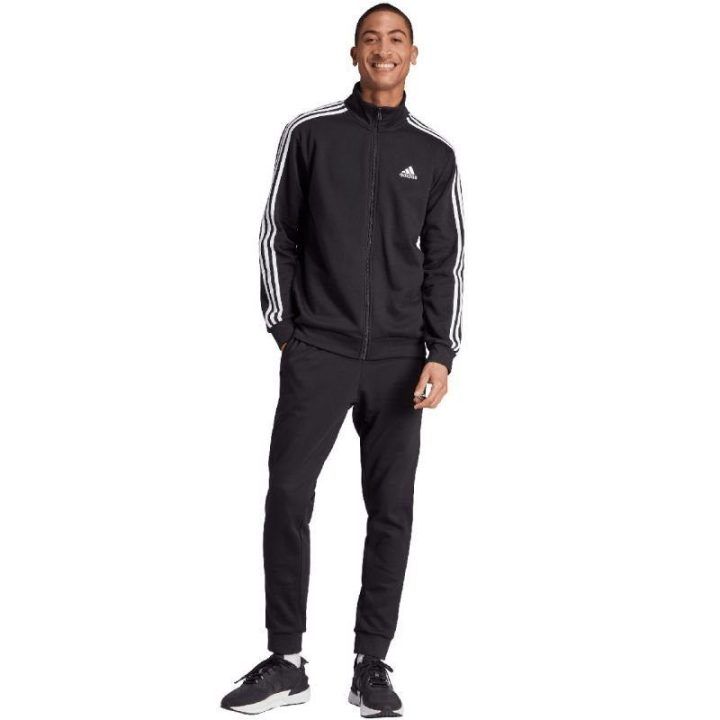 Vyriškas sportinis kostiumas adidas Basic 3-Stripes Fleece, juodas
