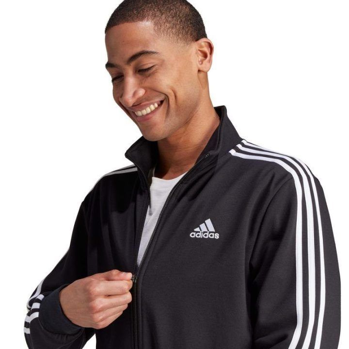 Vyriškas sportinis kostiumas adidas Basic 3-Stripes Fleece, juodas