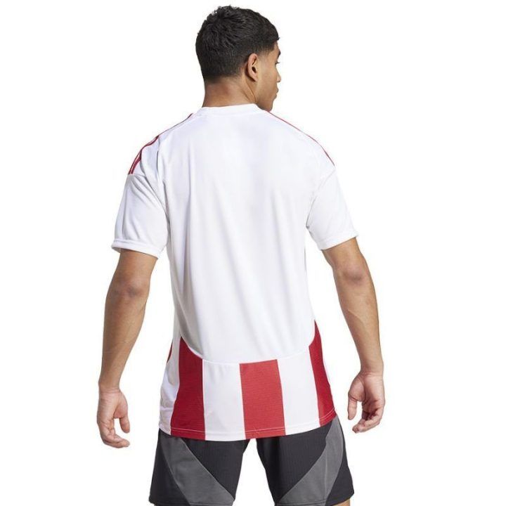 Vyriški rungtynių marškinėliai adidas Striped 24 JSY, balti ir raudoni