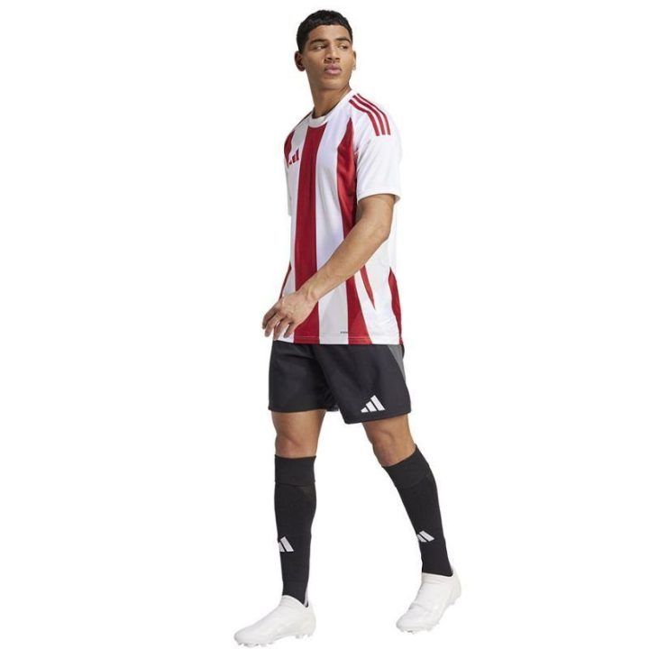 Vyriški rungtynių marškinėliai adidas Striped 24 JSY, balti ir raudoni