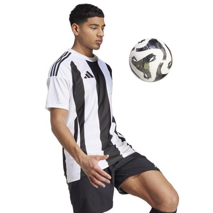 Vyriški rungtynių marškinėliai adidas Striped 24 JSY, juodi ir balti