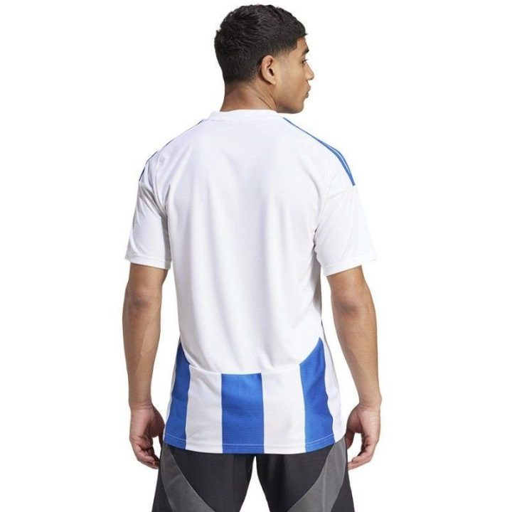 Vyriški rungtynių marškinėliai adidas Striped 24, balti ir mėlyni
