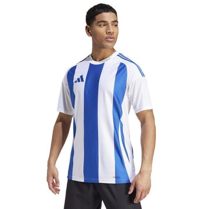 Vyriški rungtynių marškinėliai adidas Striped 24, balti ir mėlyni