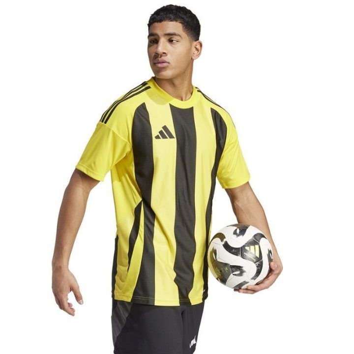 Vyriški rungtynių marškinėliai adidas Striped 24, geltoni ir juodi