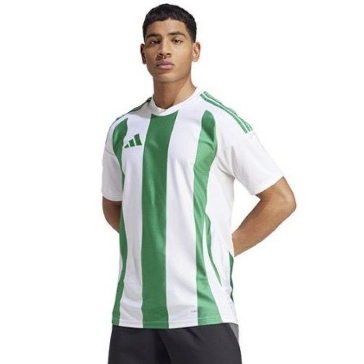 Vyriški rungtynių marškinėliai adidas Striped 24, balti ir žali
