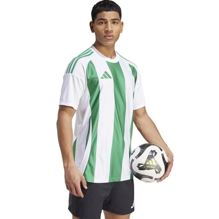 Vyriški rungtynių marškinėliai adidas Striped 24, balti ir žali