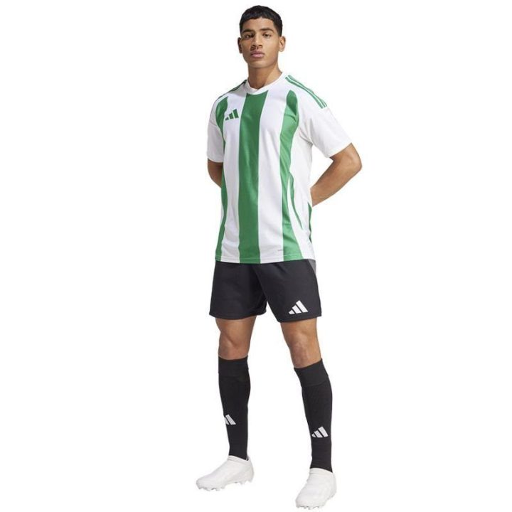Vyriški rungtynių marškinėliai adidas Striped 24, balti ir žali