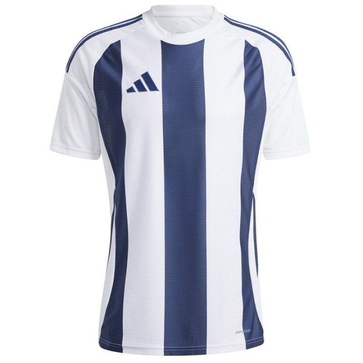 Vyriški marškinėliai adidas Striped 24, balti ir tamsiai mėlyni