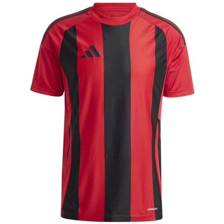 Vyriški marškinėliai rungtynėms adidas Striped 24, raudoni ir juodi