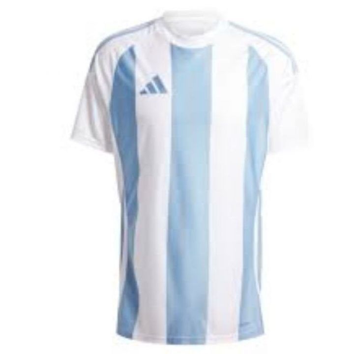 Vyriški rungtynių marškinėliai adidas Striped 24, balti ir žydri