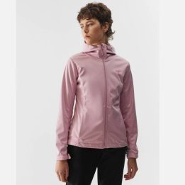 Moteriška softshell striukė su gobtuvu 4F, rožinė