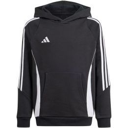 Vaikiškas medvilninis džemperis su gobtuvu adidas Tiro 24, juodas
