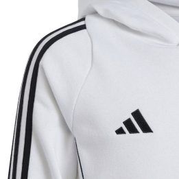 Vaikiškas medvilninis džemperis su gobtuvu adidas Tiro 24, baltas