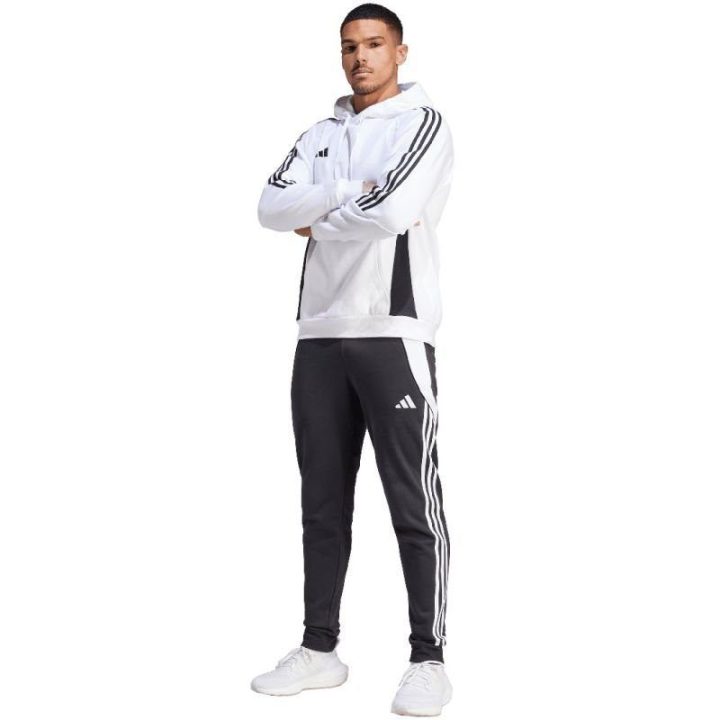 Vyriškas medvilninis džemperis su gobtuvu adidas Tiro 24, baltas