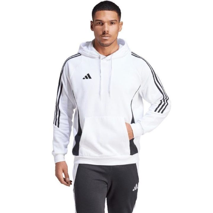 Vyriškas medvilninis džemperis su gobtuvu adidas Tiro 24, baltas