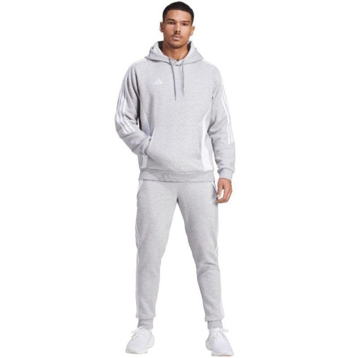 Vyriškas medvilninis džemperis su gobtuvu adidas Tiro 24, pilkas