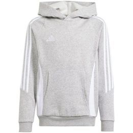 Vaikiškas medvilninis džemperis su gobtuvu adidas Tiro 24, pilkas