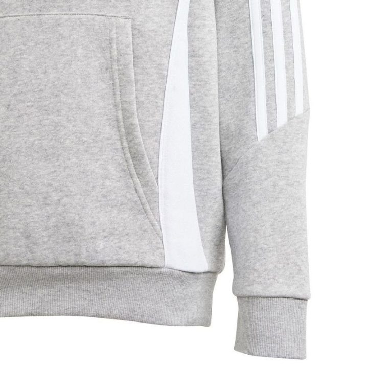 Vaikiškas medvilninis džemperis su gobtuvu adidas Tiro 24, pilkas