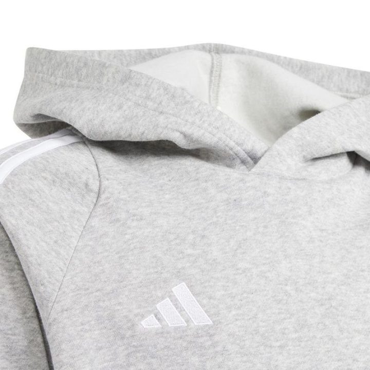 Vaikiškas medvilninis džemperis su gobtuvu adidas Tiro 24, pilkas