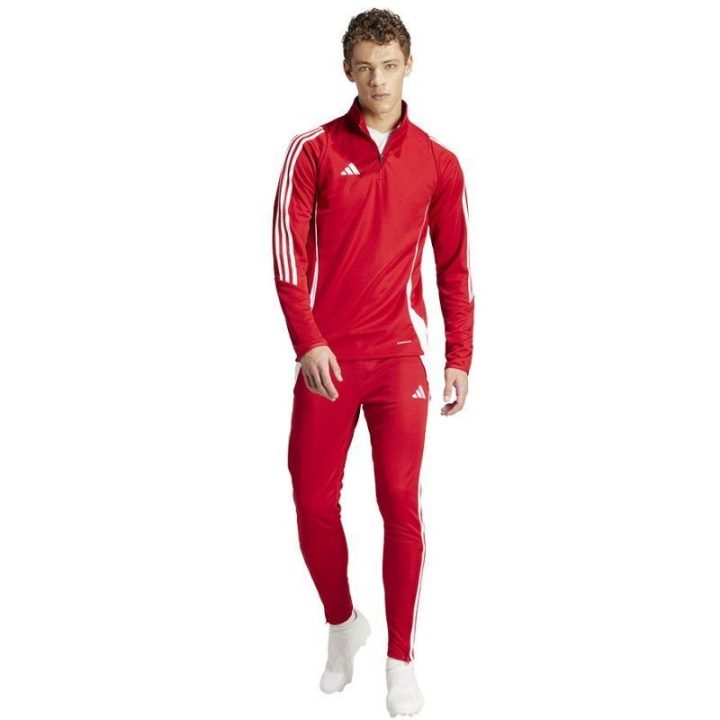 Vyriškas džemperis su trumpu užtrauktuku adidas Tiro 24, raudonas