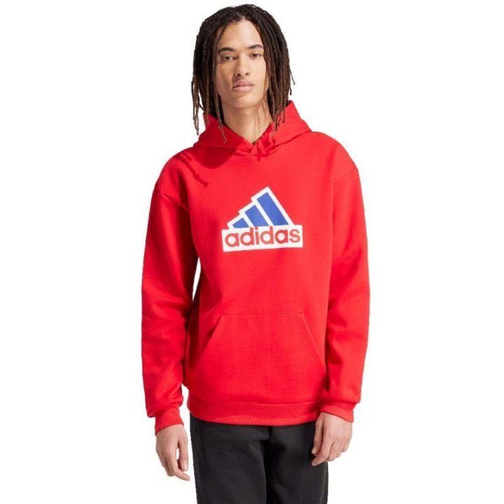 Vyriškas džemperis su gobtuvu adidas FI Bos Hd Oly, raudonas