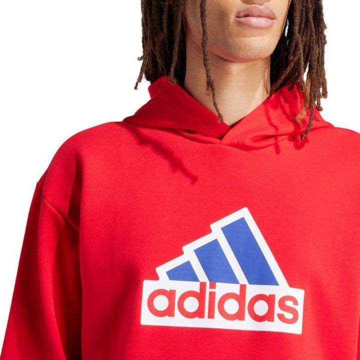 Vyriškas džemperis su gobtuvu adidas FI Bos Hd Oly, raudonas