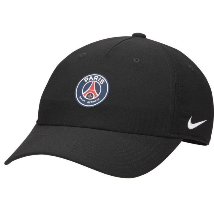Kepurė su pusapvaliu snapeliu Nike PSG, juoda