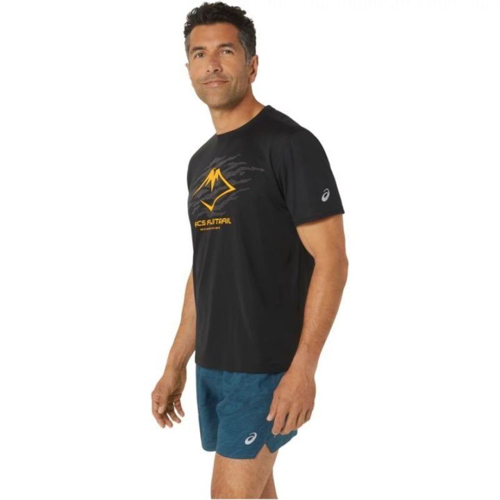 Vyriški marškinėliai trumpomis rankovėmis Asics Fujitrail Logo, juodi